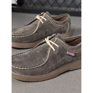 Sapatos masculinos de outono pequenos sapatos de couro masculino Nubuck couro camurça rendas sola macia couro genuíno Ca