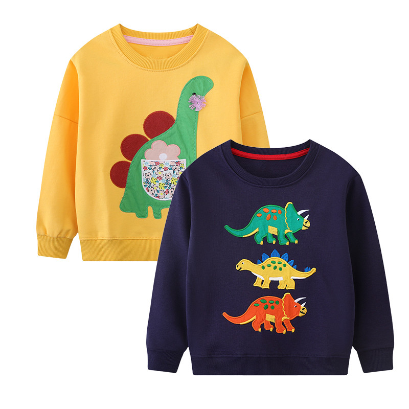 Little Maven 2 Peças Roupas Infantis 2026 Outono Primavera Novo Bebê Meninos Criança Desenhos Animados Dinossauros Molet