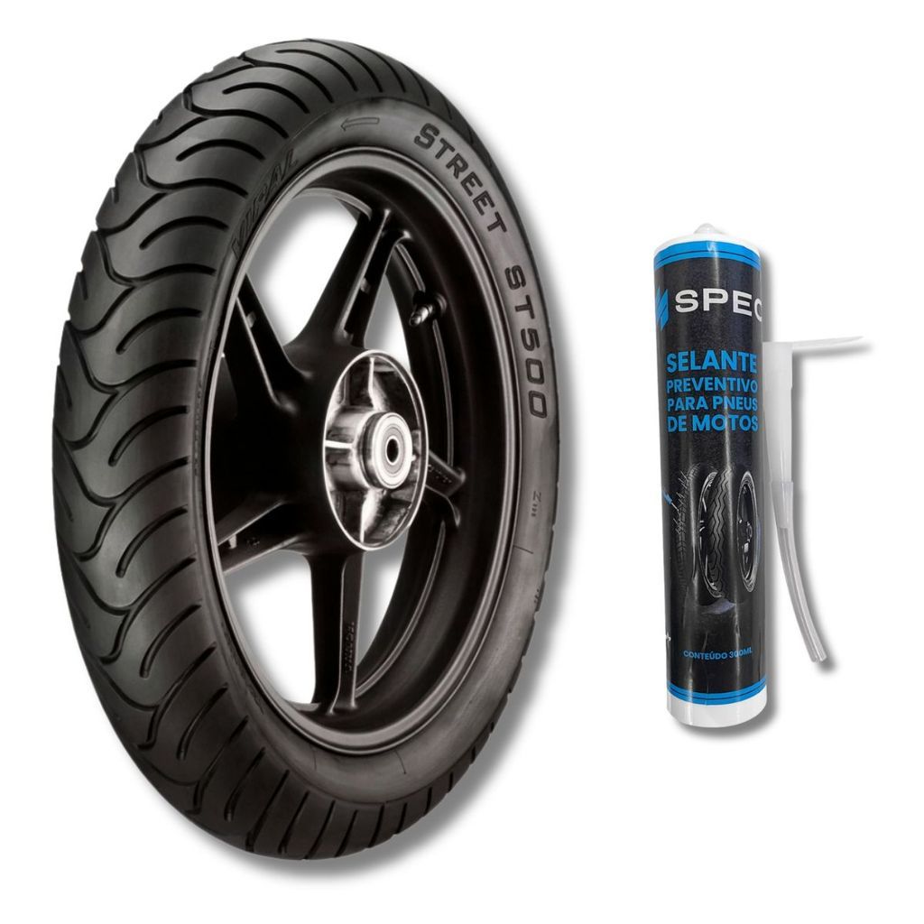 PNEU TRASEIRO 120/80-16 ST500 SH150I USO SEM CAMARA 60P VIPAL ORIGINAL OFERTA + SELANTE SPEC 300ML
