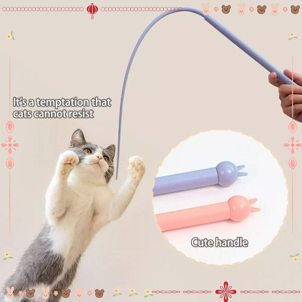 Brinquedo Longo Do Gato Da Cauda, Brinquedos Interativos Simulados Animal De Estimação Rato Silicone Vara , Teas