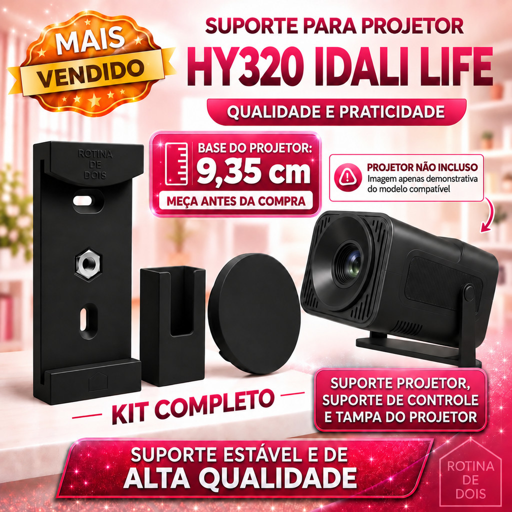 Suporte DataShow Projetor HY320 IDALI LIFE Teto Parede Tripe Preto Branco