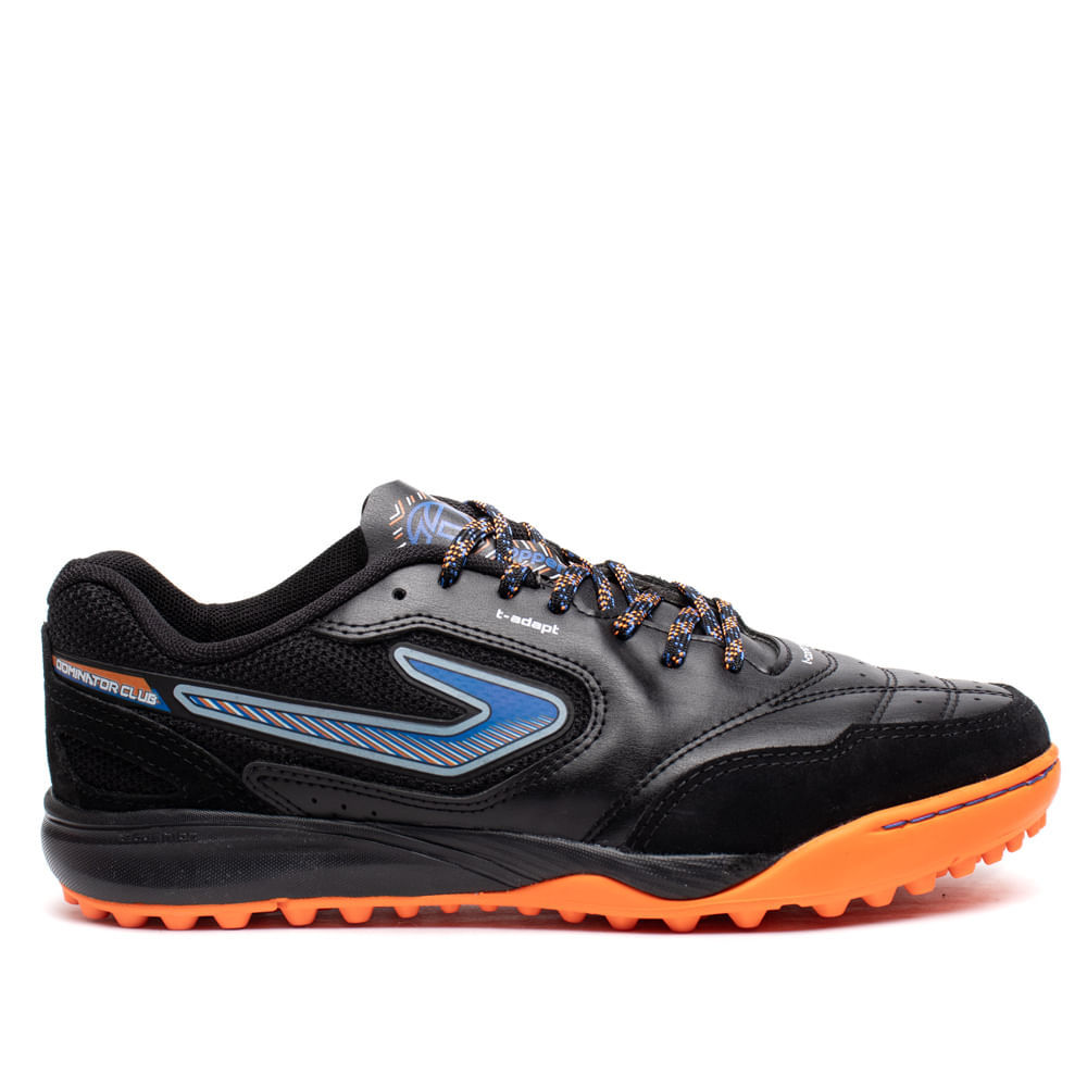 Chuteira Society Topper Dominator Club VI Preto/Laranja