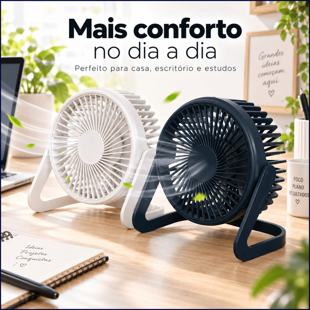 Mini Ventilador Portátil Usb Silencioso Para Mesa E Notebook