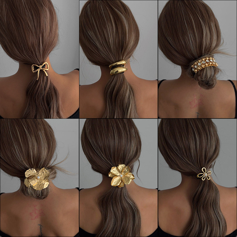 Acessório de cabelo de sucesso, estilo europeu e americano, de alta qualidade, para rabo de cavalo, elástico de cabelo c