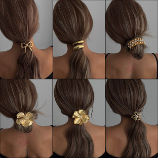 Acessório de cabelo de sucesso, estilo europeu e americano, de alta qualidade, para rabo de cavalo, elástico de cabelo c