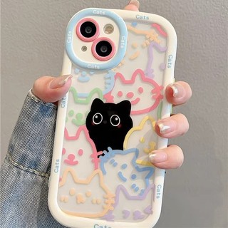 Capa de telefone Line Kitten Apple 16PROMAX iPhone17 Nicho Design Capa rígida protetora de camada dupla compatível com 1