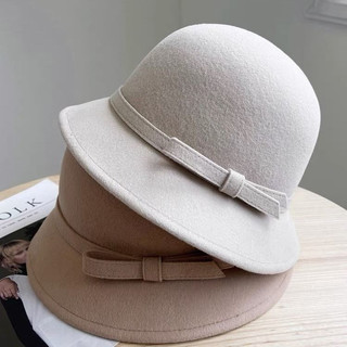 Chapéu de pescador de lã no estilo Audrey Hepburn, com um toque de estilo francês vintage, ideal para o outono e o inver