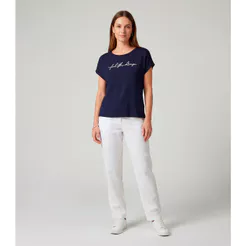 Blusa Feminina em Visco Tricot Infinita Cor Azul