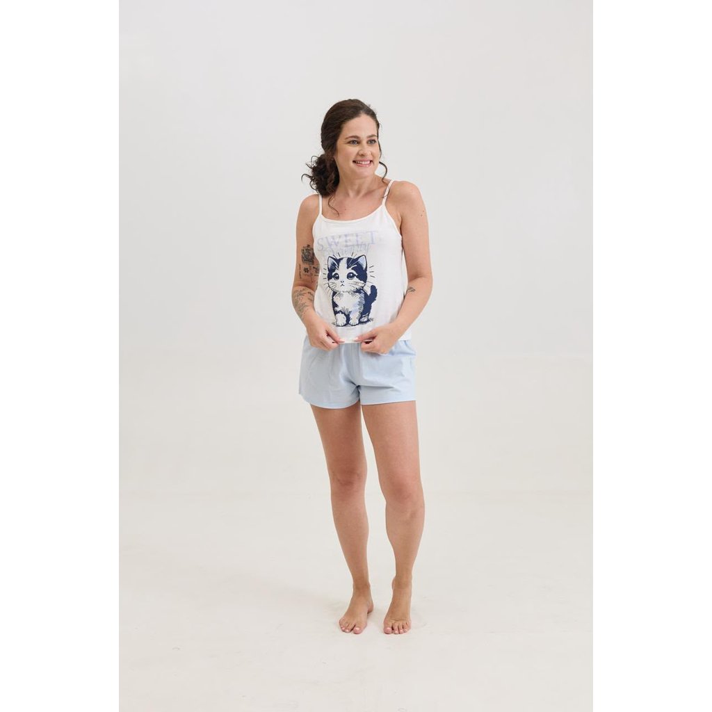 Pijama Feminino Infantil e Adulto Conjunto Confortável para Dormir Menina e Mulher Tamanhos 4 ao GG