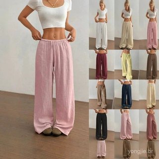 Calças Elegantes Femininas Casuais Versáteis de Perna Larga Calças e Bermudas Femininas Calças de Mulher Tendência 2026