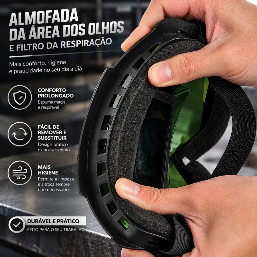 Capacete de Solda Face Auto Escurecimento Removível com Óculos Anti-Reflexo Proteção Solar — imagem 2 de 2