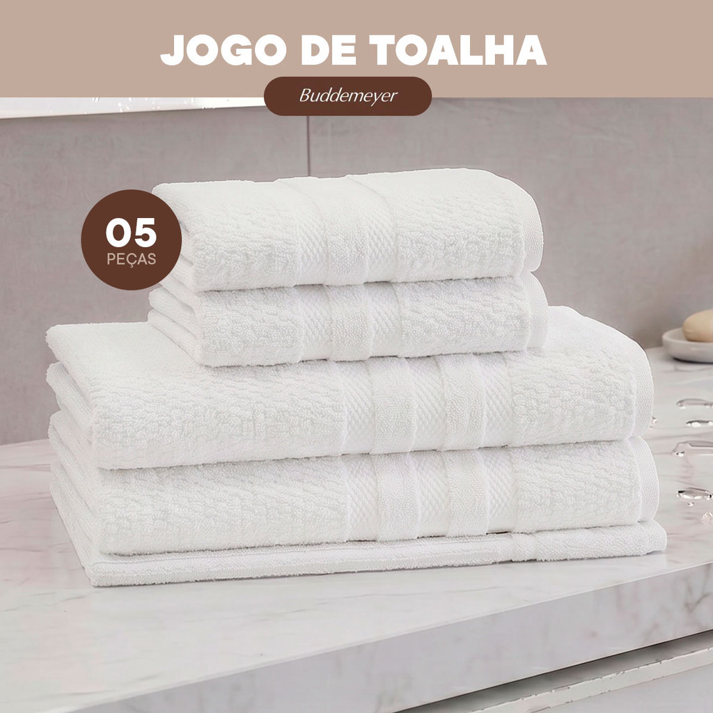 Jogo de Banho Gigante Buddemeyer 05 Peças Vanilla 100% Algodão