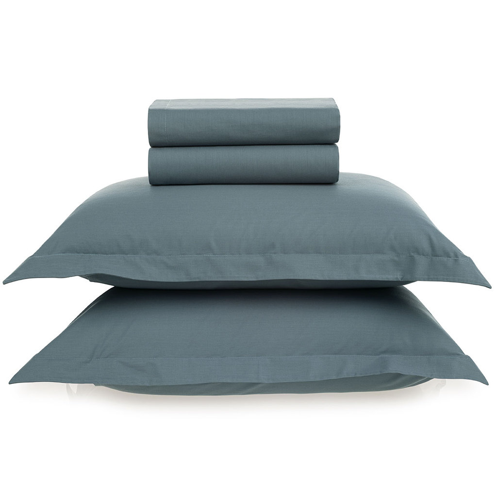 Jogo de Cama Lençol Casal 100% Algodão Percal 200 Fios Tom Anoitecer Azul 4 Peças Karsten