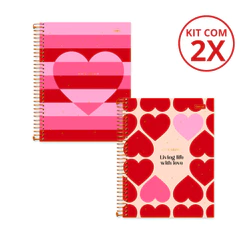 Kit 2 Cadernos Colegial 10 Materias it's Love! 160 Folhas - CADERSIL