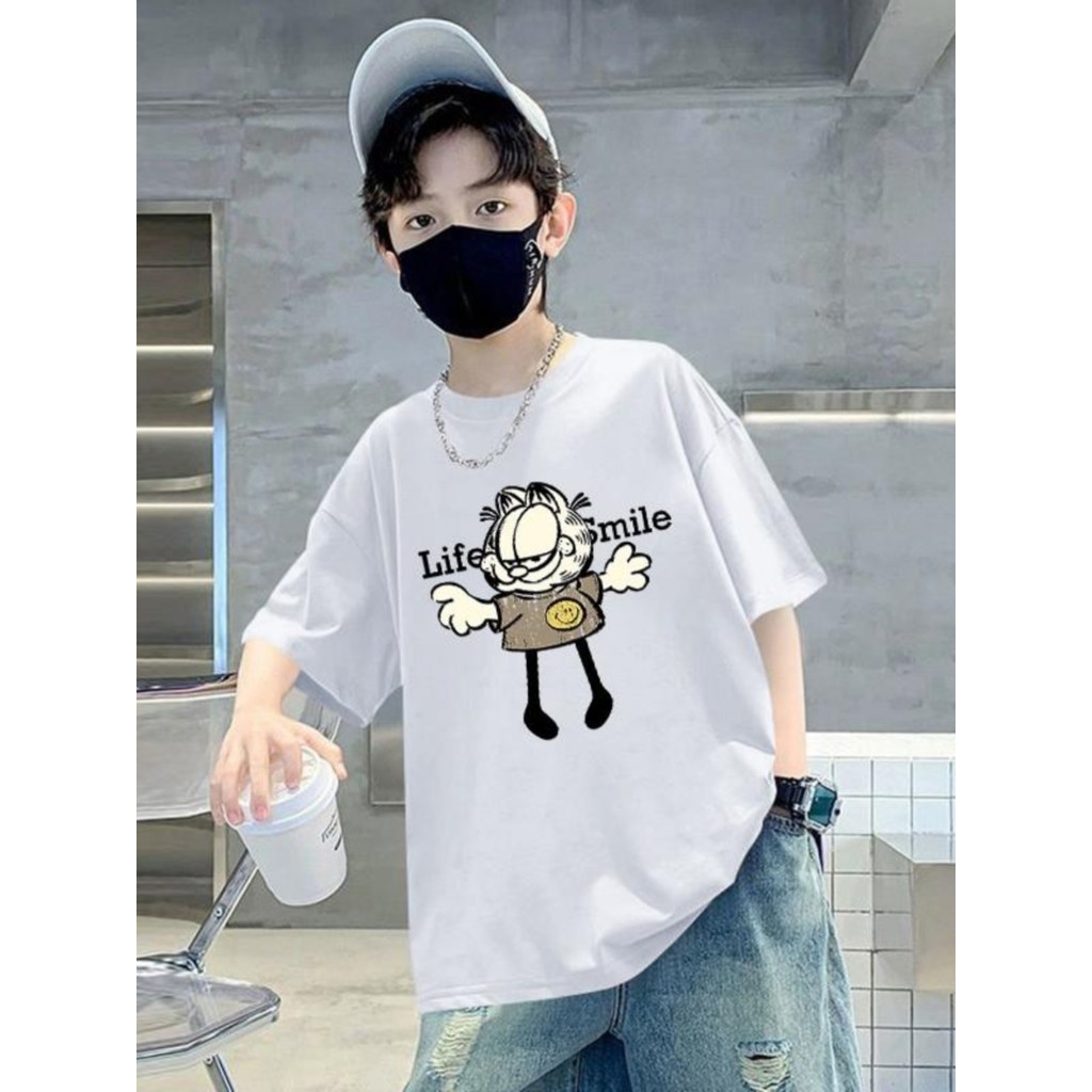 Roupas infantis meninos camiseta de manga curta estilo verão 2026 novo estilo médio grande crianças meninos dos desenhos