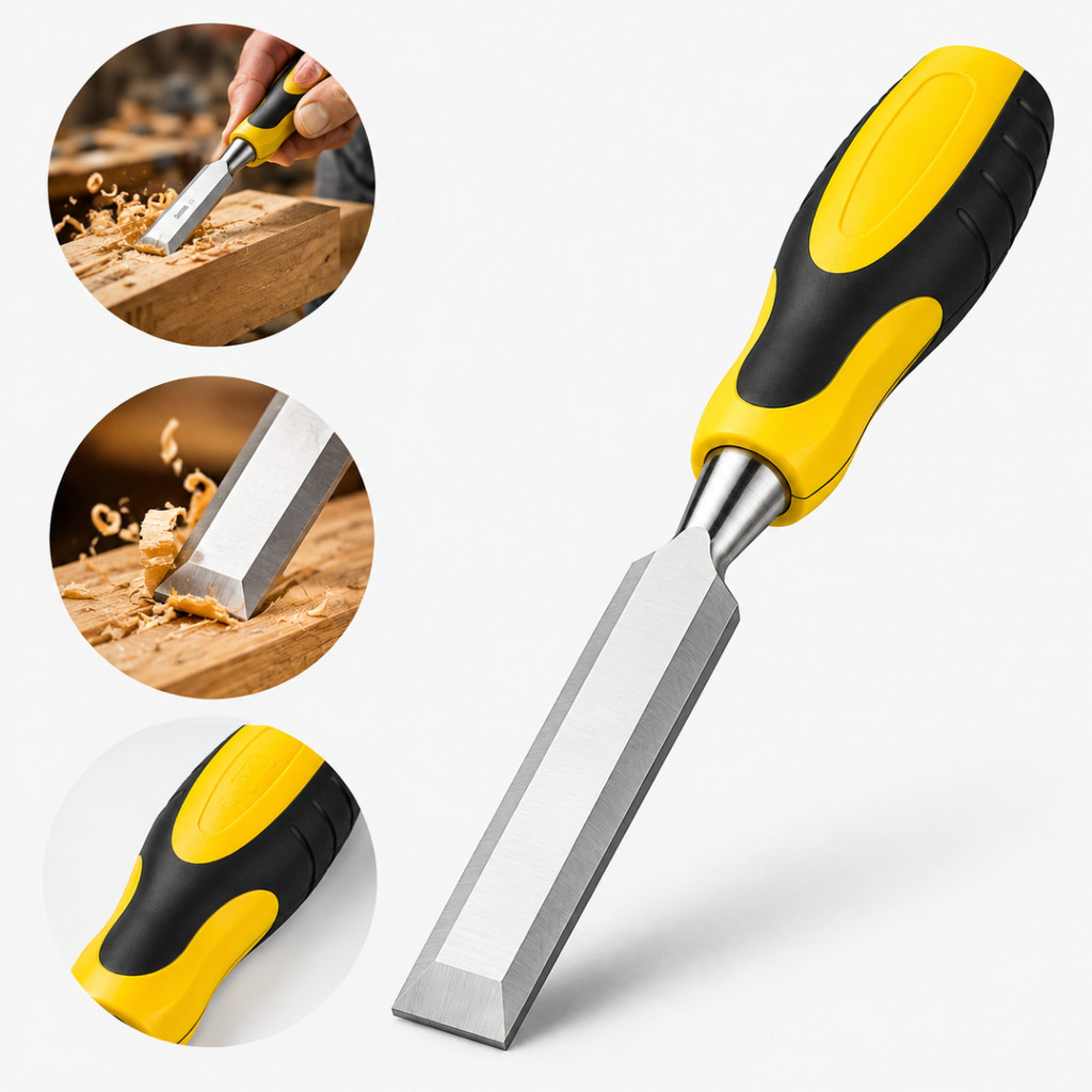 Formão Profissional Aço Inoxidável Carpintaria Marcenaria 10 Polegadas 25mm Com Cabo Antiderrapante