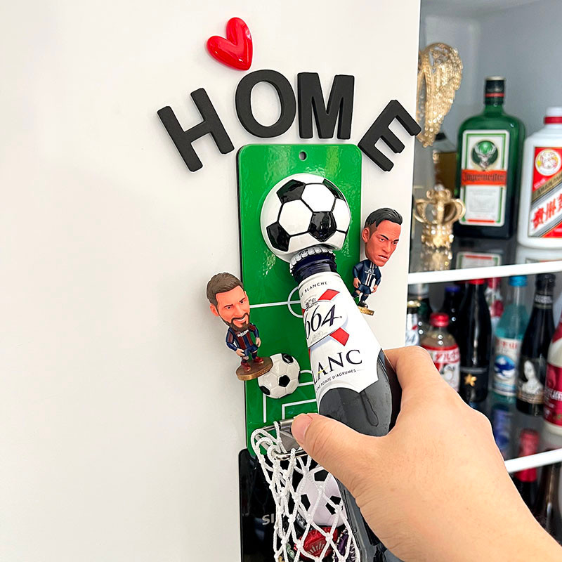 Nemal Macy 2022 Copa do Mundo de Futebol Montado na Parede Abridor de Garrafas Magnético Verde Inn Campo Ímã Geladeira A