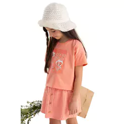 Conjunto Infantil Menina Flores Colorittá Laranja