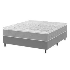Cama Box Casal Molas Ensacadas Pillow Top 138x188x63cm Martino Cinza Umaflex