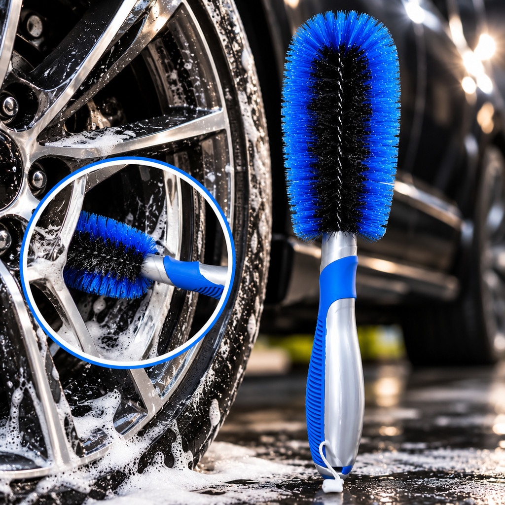 Escova de Limpeza de Rodas de Carro Profissional Limpeza de Pneus Cuidado Detalhamento