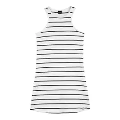Vestido Juvenil Menina Canelado Listrado Beats Branco