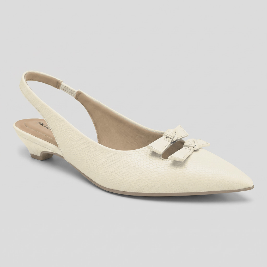 Slingback Carla Salto Médio Off White — imagem 2 de 2