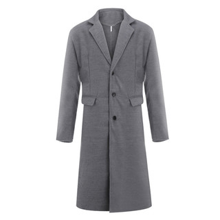 Inverno Masculino Manga Comprida Botões Jaqueta Sobretudo Comprimento Médio Trench Coat