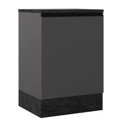 Balcão para Cozinha com Tampo 58cm 1 Porta Etna Cinza/Grafite Grafite