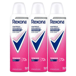 Kit Desodorante Aerosol Rexona Powder Dry 150ml - 3 Unidades