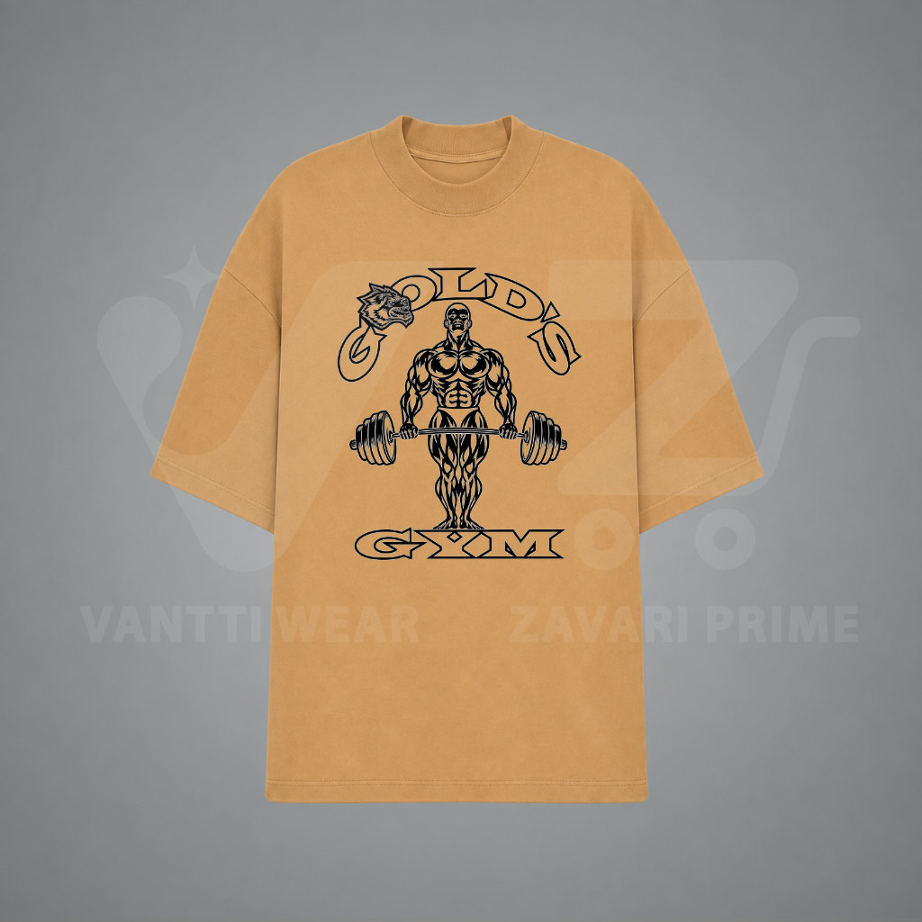 Camiseta Oversized Gold’s Gym Bodybuilder Old School Musculação Fisiculturista Treino Academia Maromba Algodão