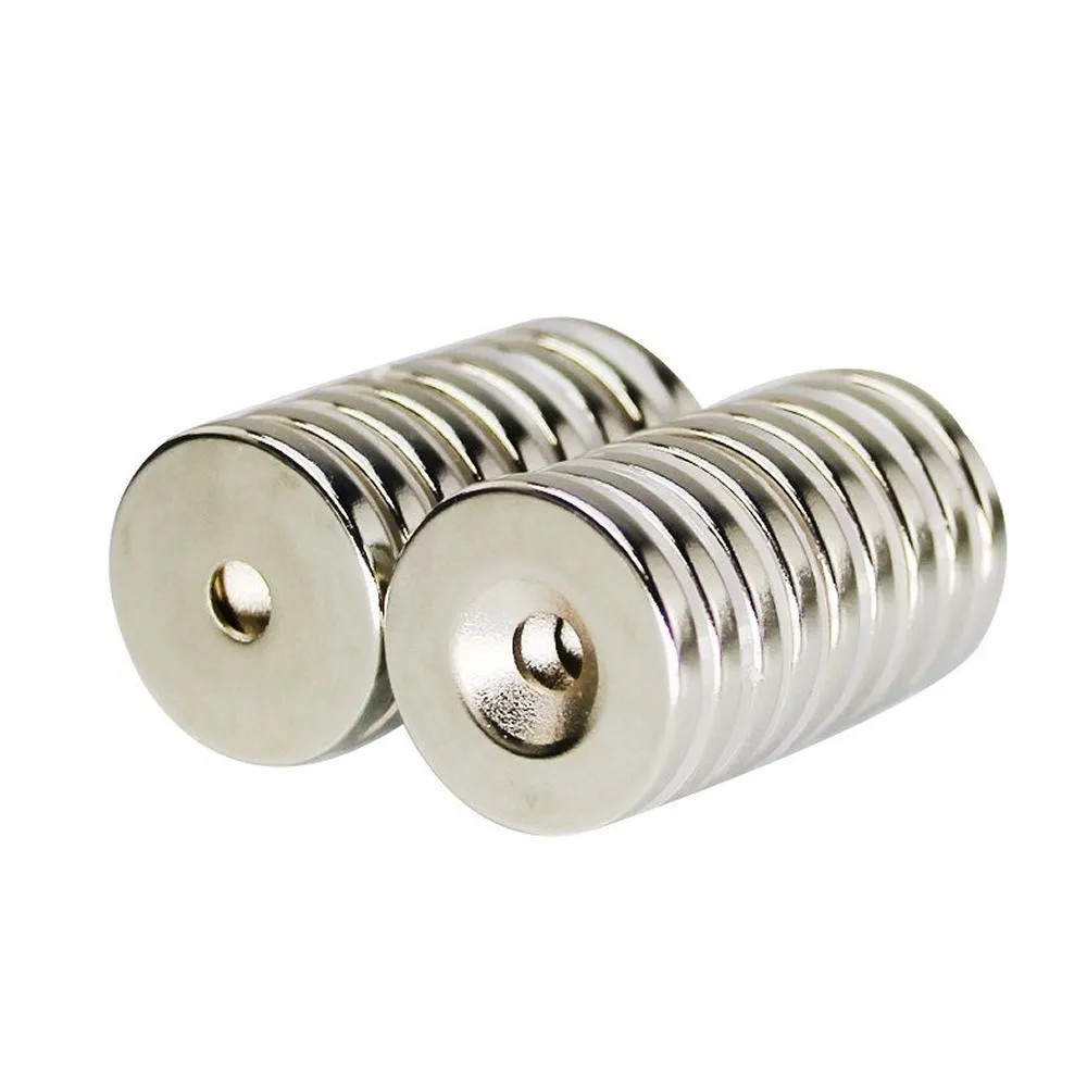2x 10 Imãs De Neodimio Disco 20x3mm Com Furo N35