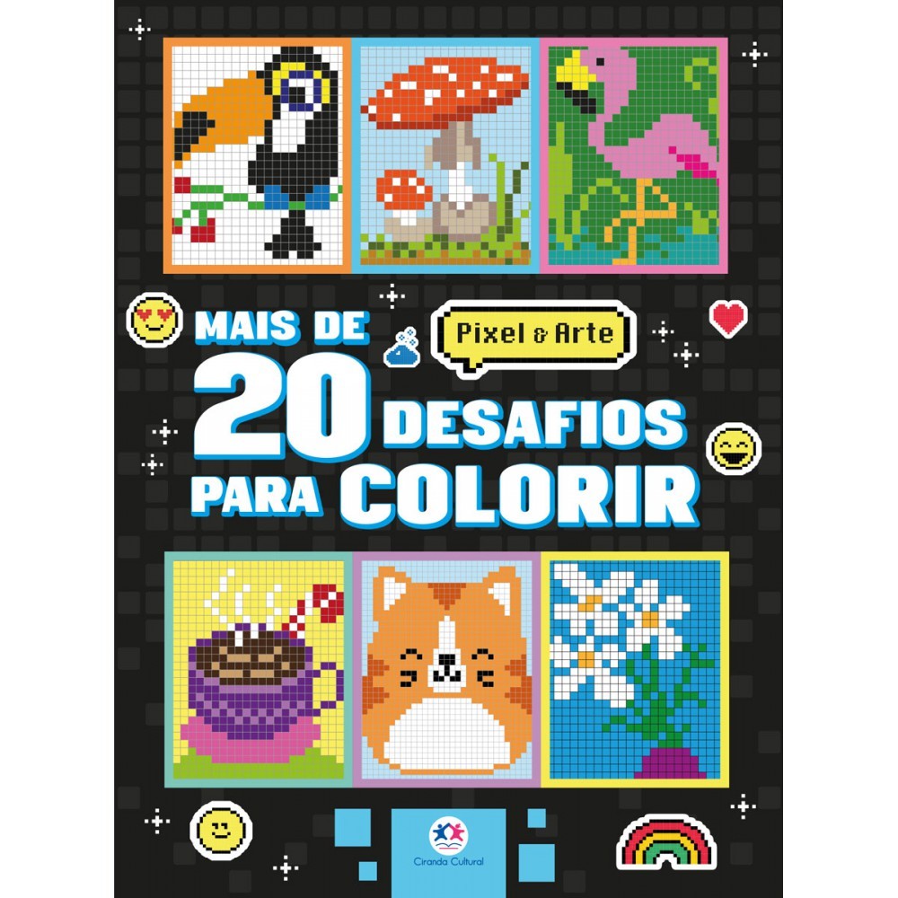 Livro Pixel art - Mais de 20 desafios para colorir em Oferta na Shopee