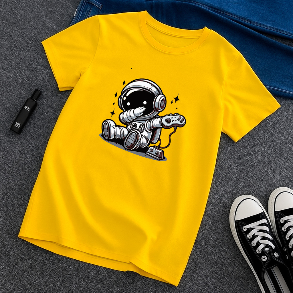 Camiseta Infantil Juvenil Astronauta 100% Algodão Conforto Escolar Unissex