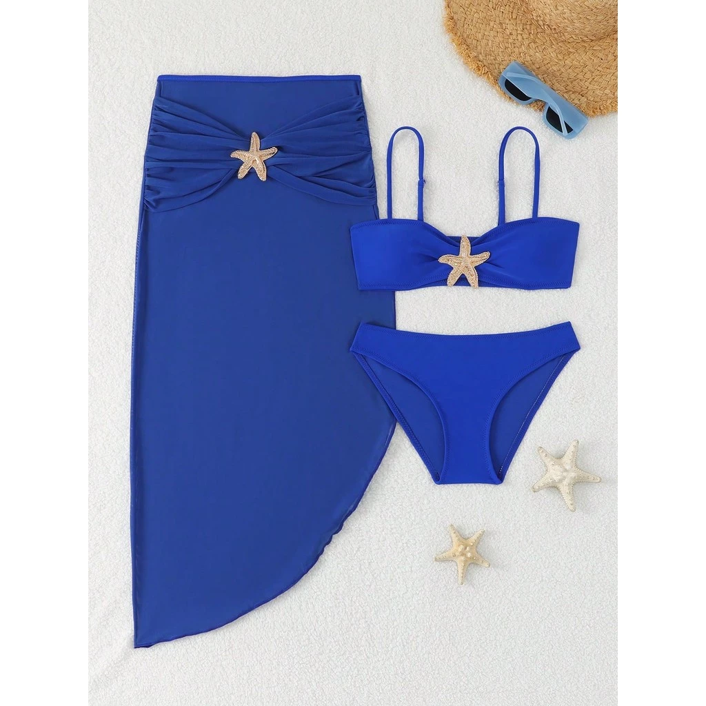 NB VEST Biquíni Juvenil com Saída de Praia e Detalhe de Estrela do Mar – Charme e Sofisticação à Beira-Mar 2025 J3626