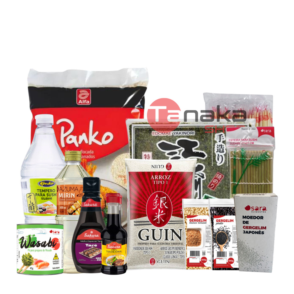 KIT ORIENTAL SUSHI P/ PREPARO HOT ROLL 13 ITENS