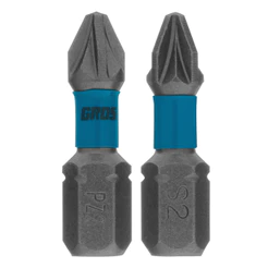 BITS TORCAO PZ2, PARA FERRAMENTAS DE IMPACTO, ACO CROMO MOLIBDENIO, 25MM, 2PCS // GROSS