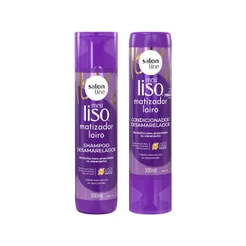 Kit Shampoo e Condicionador Matizador Meu Liso Salon Line