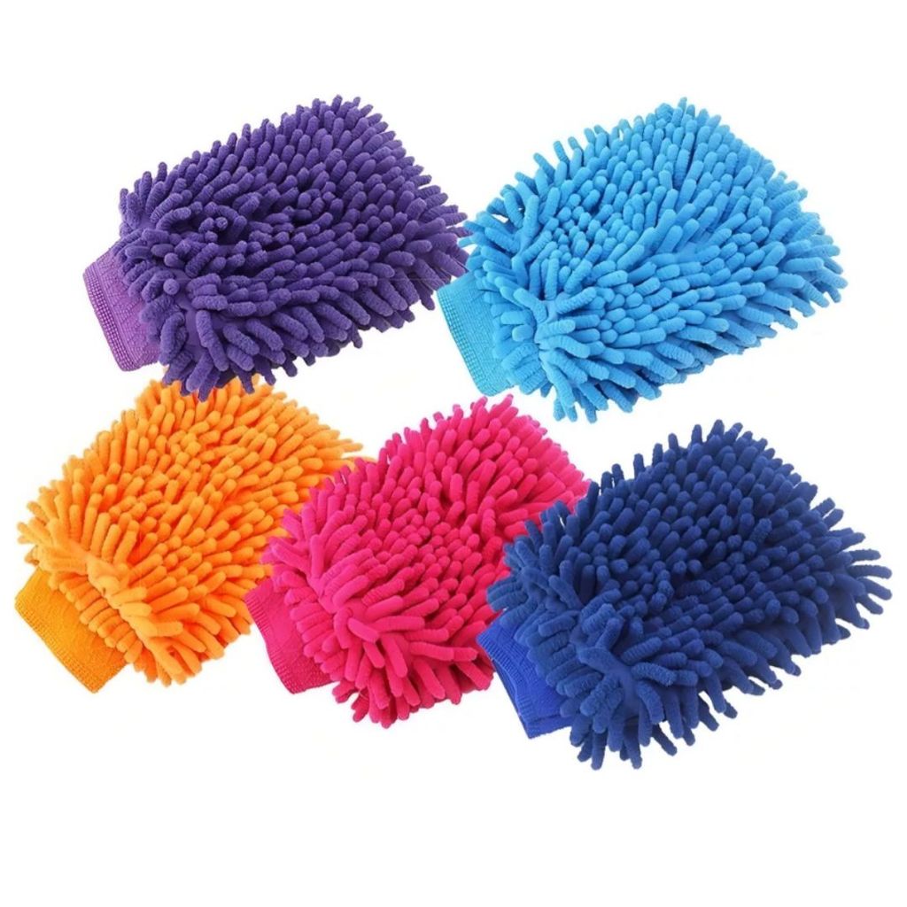 LUVA DE MICROFIBRA DUPLA FACE PARA LIMPEZA E POLIMENTO