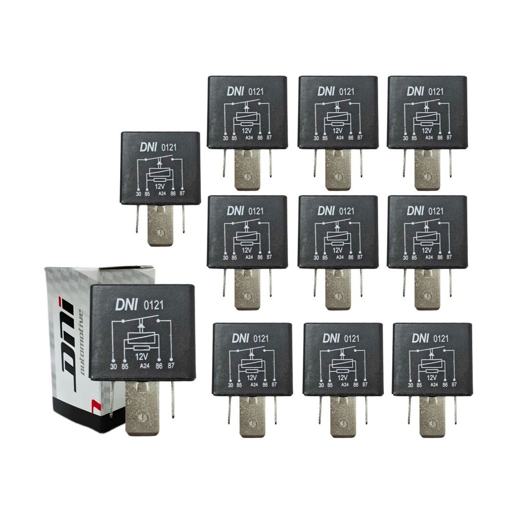 Kit 10 Rele Auxiliar 70a 12v 4 Terminais Rele Injecao Eletronica Bomba Combustivel Uso Geral