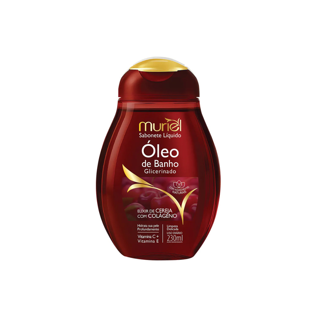 Óleo De Banho Glicerinado Cereja Com Colágeno Muriel 230ml