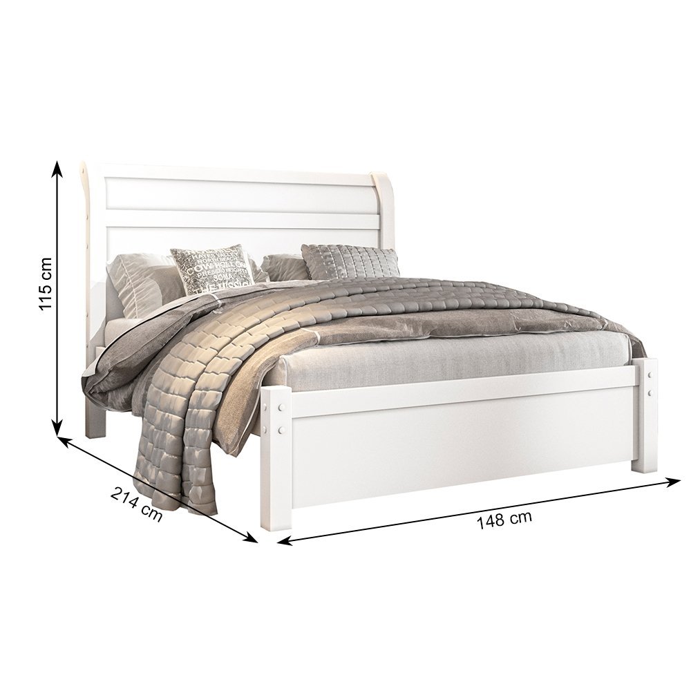 Detalhes do Cama Casal em MDF Madri Espresso Móveis Branco