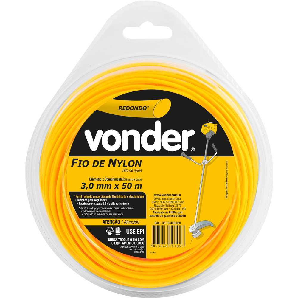 Fio De Nylon 3,0mm x 50m Redondo Vonder