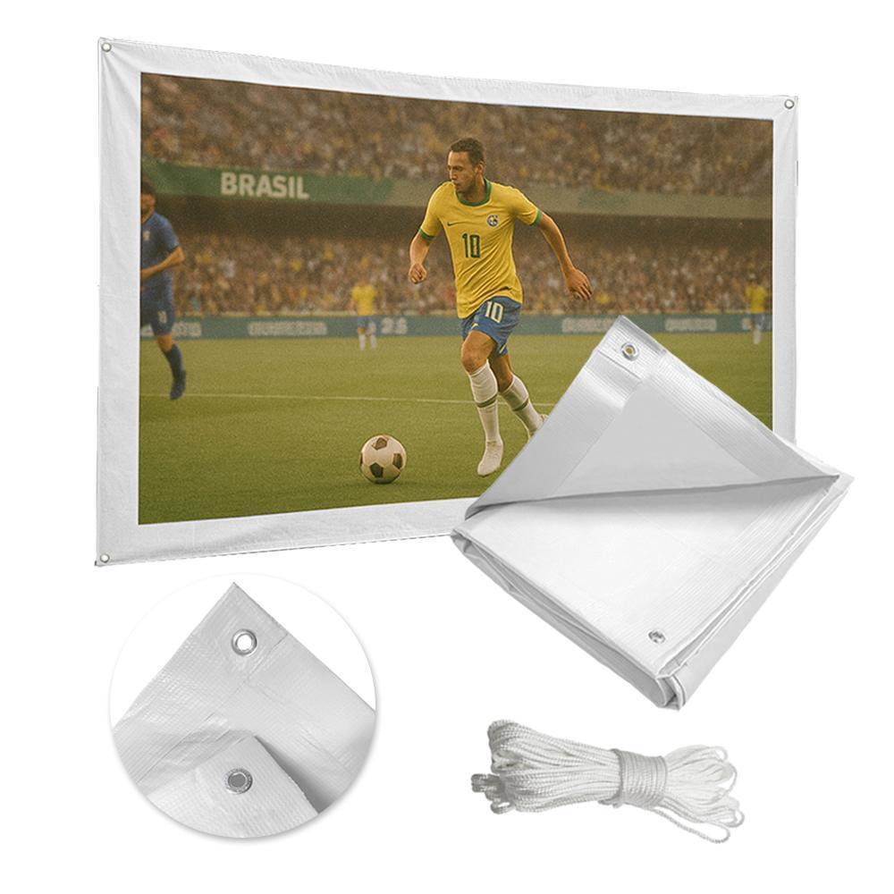 Telão para Projetor DF 4x7 Metros Branca 300" para Jogos Filmes e Copa com Imagem Ampla