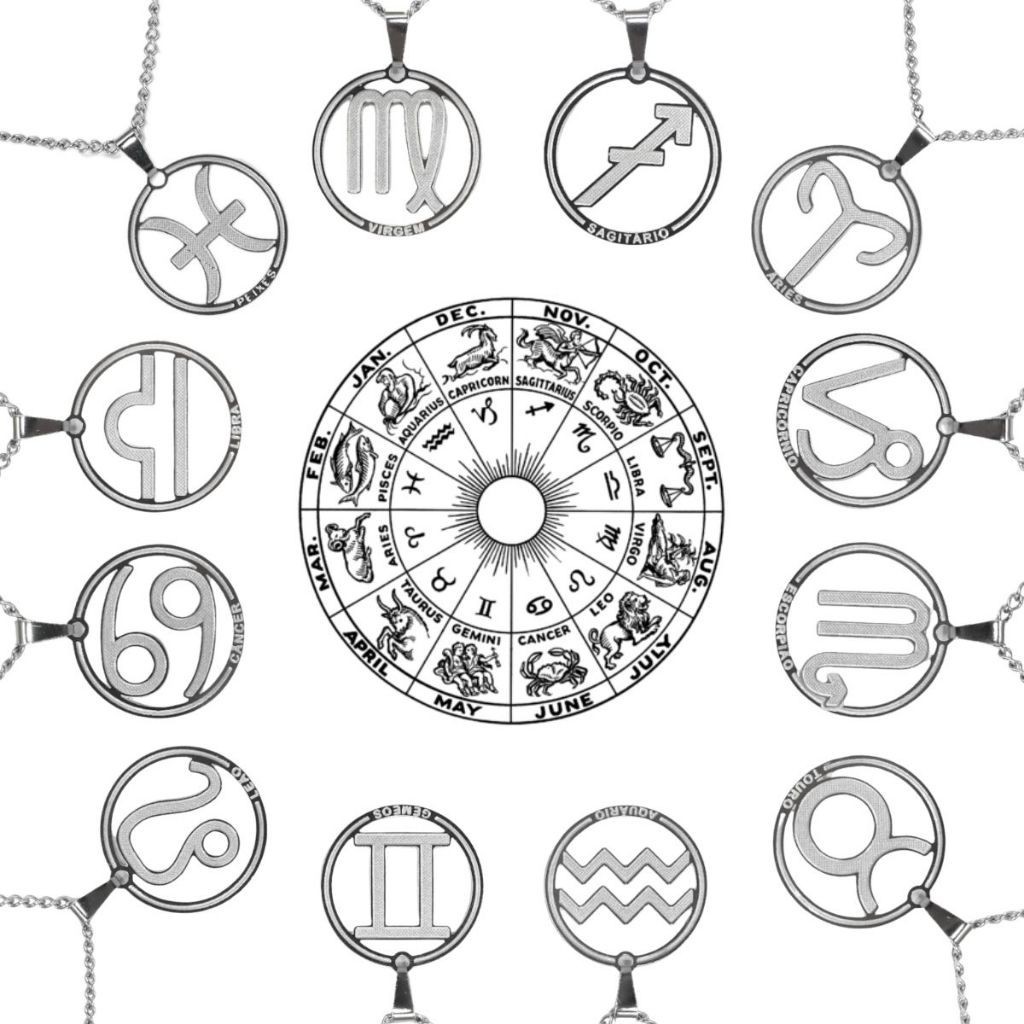 Imagem Colar de Signos Aço Inoxidável e Banhado a Ouro18k Delicada e Brilhant Antialérgico