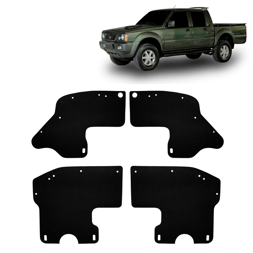 Proteção Guarda Pó Vedador Guarnição Caixa de Rodas Mitsubishi L200 Quadrada 1995 - 2006 + Presilhas
