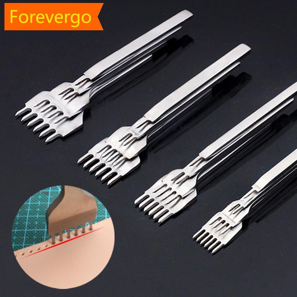 forevergo 1/2/4/6 Pinos 3 5/6mm Espaçamento Perfurador Ferramenta Metal Couro Cinzel Buraco De Costura Diamante Picar Fe