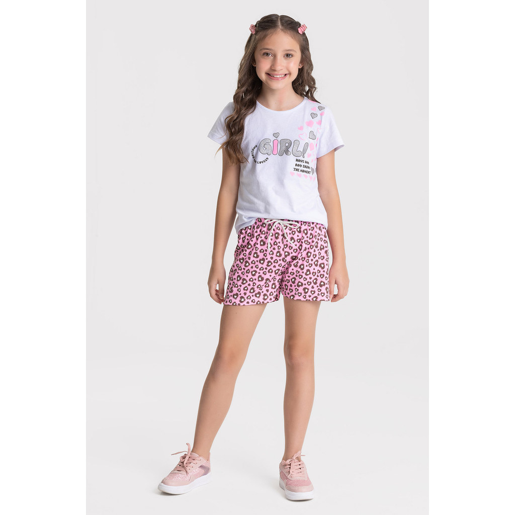 Conjunto Feminino Infantil Verão Girl  2 ao 14 anos