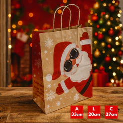 20 SACOLAS NATAL KRAFT NOEL 2023 27X20X33CM 6826 (LC) NATAL 2025(CHOCO)