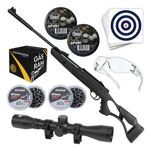 Carabina Espingarda Hatsan Airtact Pd Gás Ram / Nitro 5,5mm em Oferta na Shopee