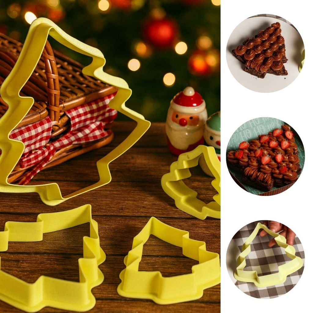 KIT CORTADORES DE BROWNIE ÁRVORE NATAL (ANA BROWNIE) - (BLUE STAR) em Oferta na Shopee